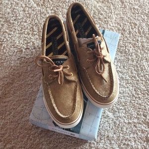 Sperry Top-Sider Bahama Sand Metallic Gold Suede