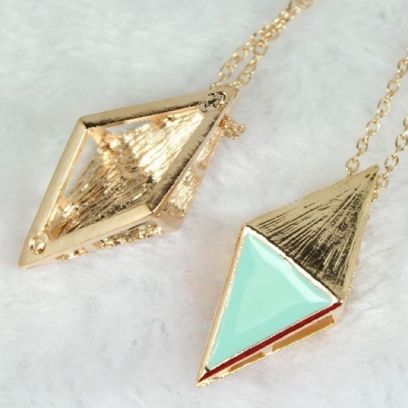 Mint Gold Prism Necklace