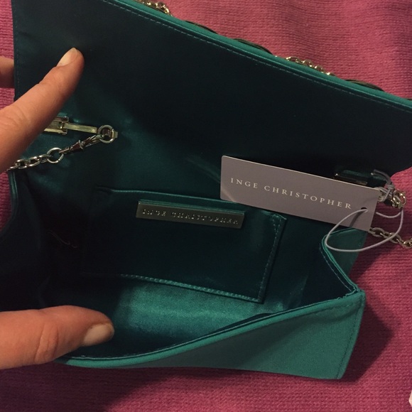 NWT Inge Christopher Yumiko SILK Flap Clutch - Picture 2 of 4