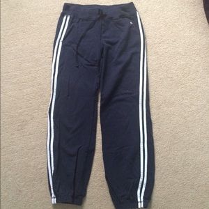 Navy blue sweatpants with banded bottoms