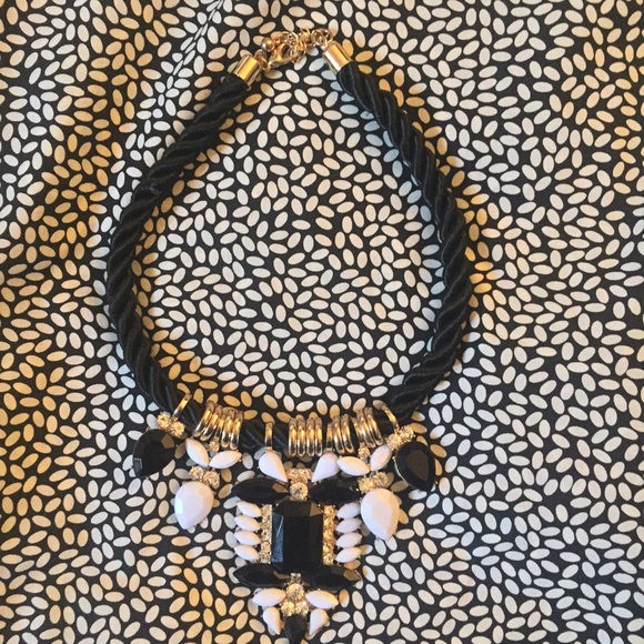 Beautiful black and white statement necklace.