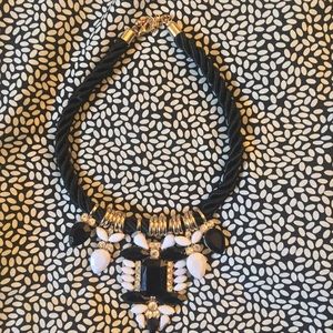 Beautiful black and white statement necklace.