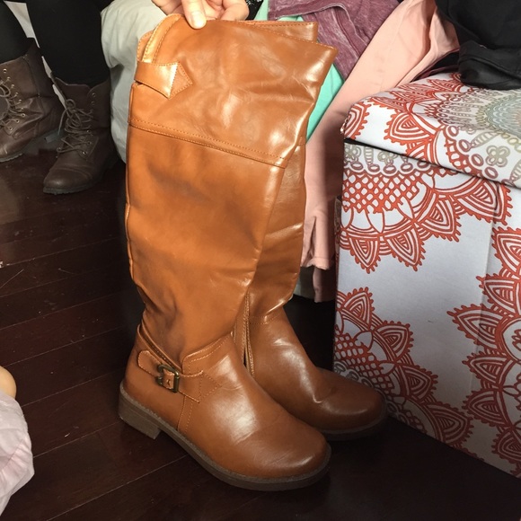Brown riding boots