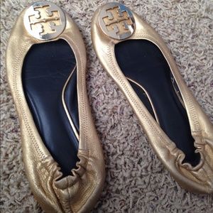 Gold Tory Burch flats