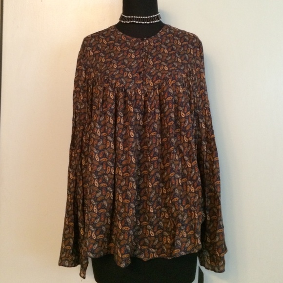 Zara Printed Blouse size Medium - Picture 1 of 4