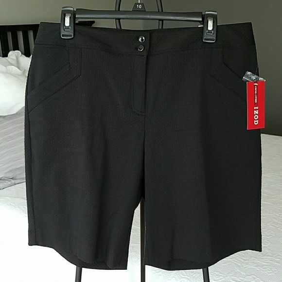 Izod Stretch Black Shorts - Picture 1 of 8