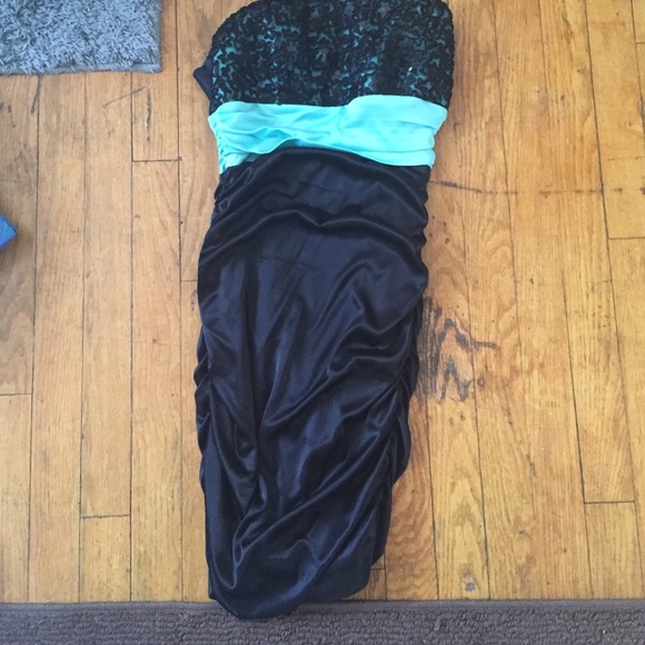 Turquoise and black dress!