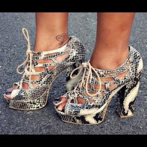 MIA snake print cut out heels NWT