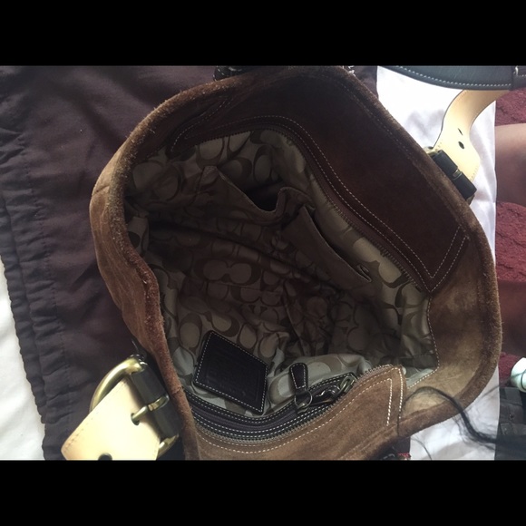 Brown Suede Coach Bag - Picture 2 of 3
