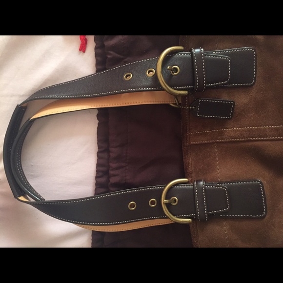 Brown Suede Coach Bag - Picture 3 of 3