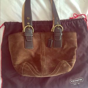 Brown Suede Coach Bag
