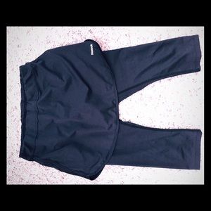 Reebok black workout Capri with attached  skirt