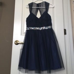 Navy Blue Prom Dress.
