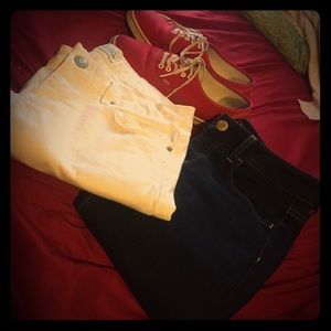 White Aero Crop & Dark Wash AE Jegging