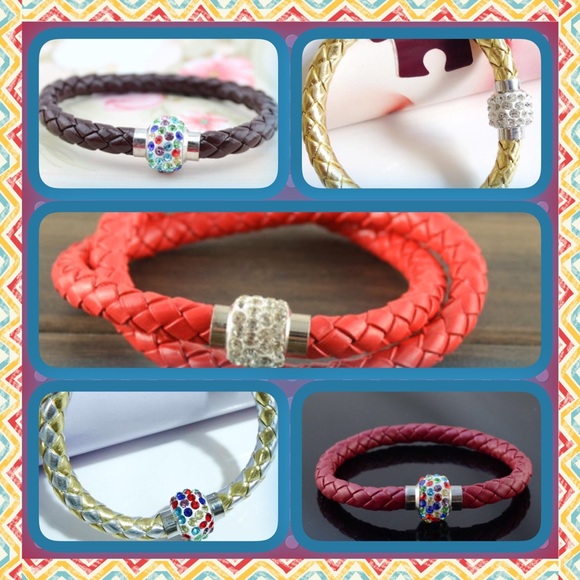 FAUX LEATHER BRACELETS/5 FOR $15.00!!