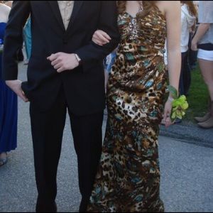 Night mores printed prom dress