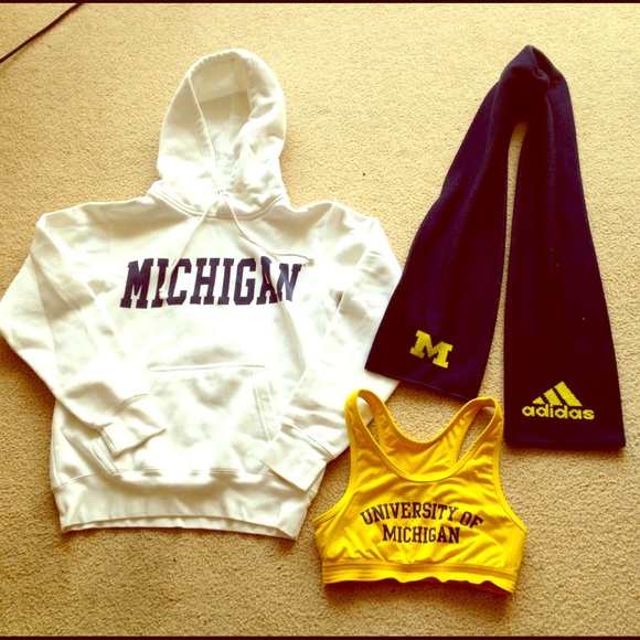SOLD! University of Michigan scarf hoodie, VS bra
