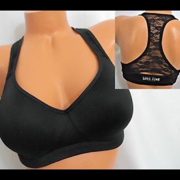 VICTORIA SECRET Pink yoga padded sports Bra(black)