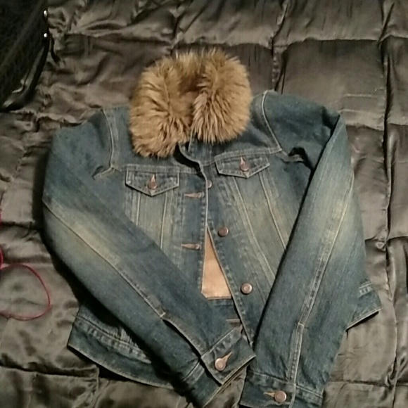 Abercrombie Fur Collar Denim Jacket