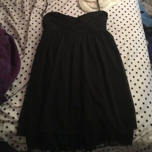 Black strapless dress