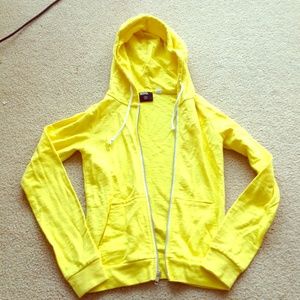 BDG bright yellow sunshine zip up hoodie