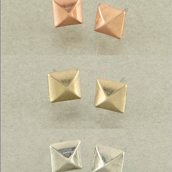 Study Earrings in gold, rose gold, and silver