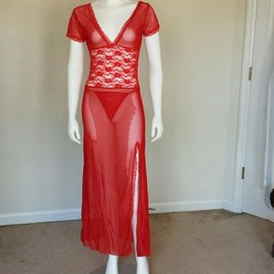 Long red  gown