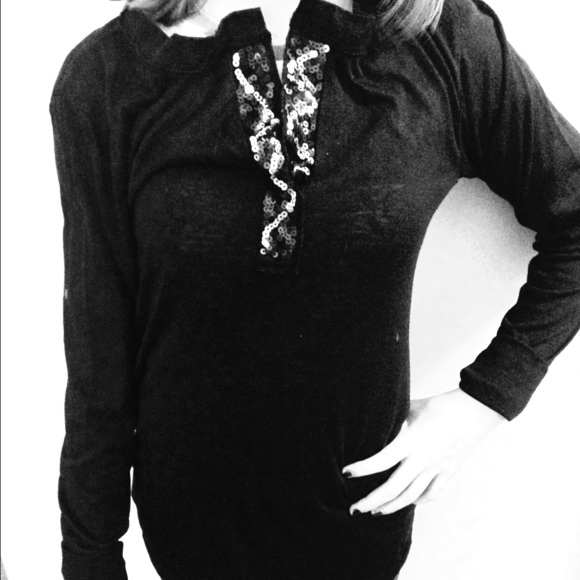 Black Long Sleeved dress shirt.