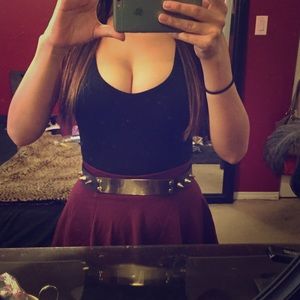 Black and Gold Spiked Belt