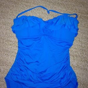 Royal blue full-piece bathing suit
