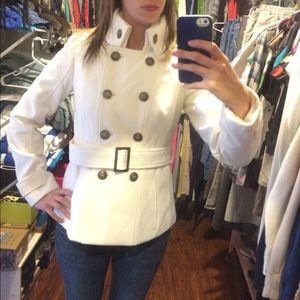 White peacoat from Wilson's Leather