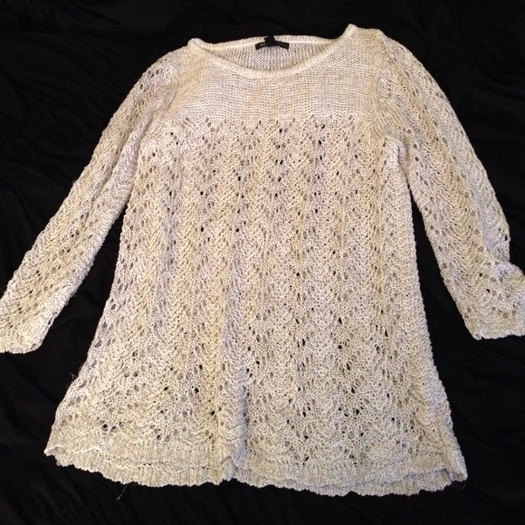 MANGO delicate white gold open knit sweater