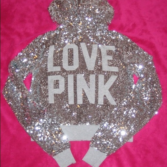 Victoria secret pink sequin zip up
