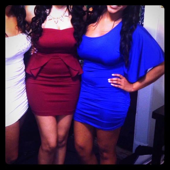 Tight blue party dress