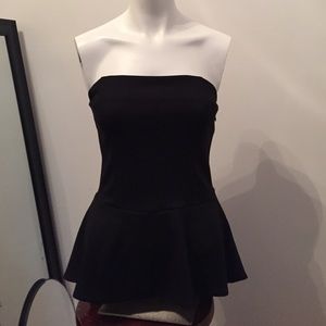 Ann Taylor black tube top peplum