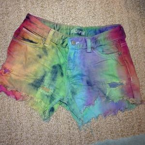 Homemade rainbow shorts