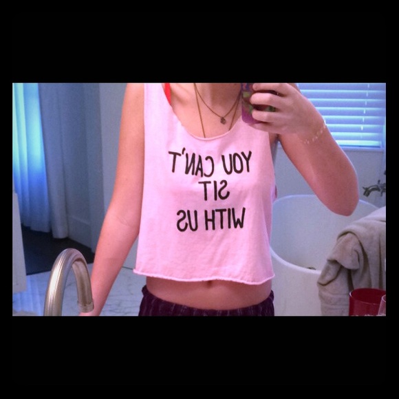 You can't sit with us crop tank