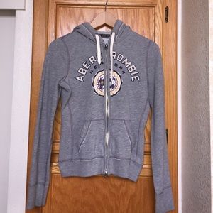A&F grey zip up sweater