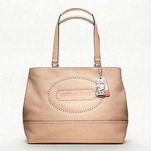 Coach Hamptons Vachetta Perforated Leather Tote