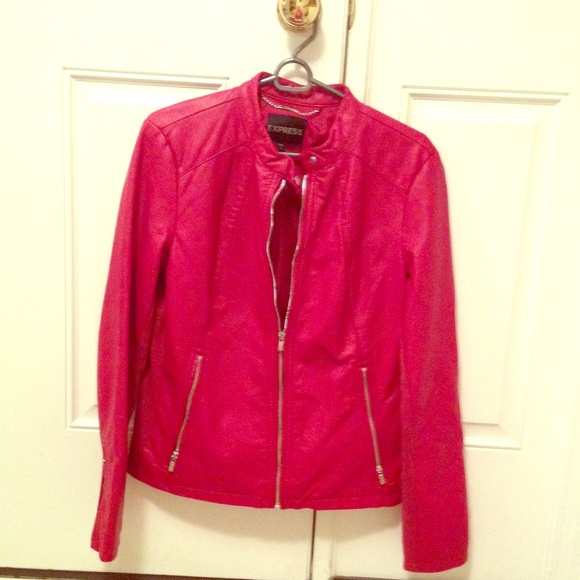 Express Red Faux Leather Jacket
