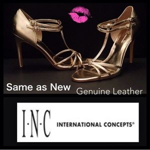 I.N.C Gold Strap Sandal Heels