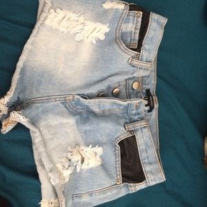 Denim high waisted shorts