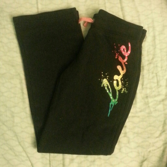 Black "Love" stretch sweatpants