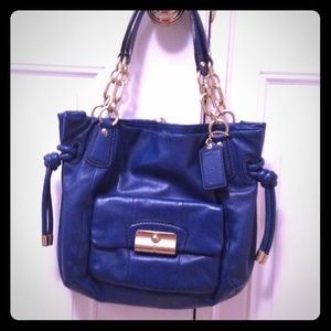 ****Sold...Authentic Leather Blue Coach Purse