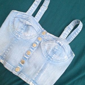 Light blue denim bralette