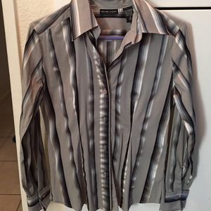 NY & Co stretch button down long sleeve blouse