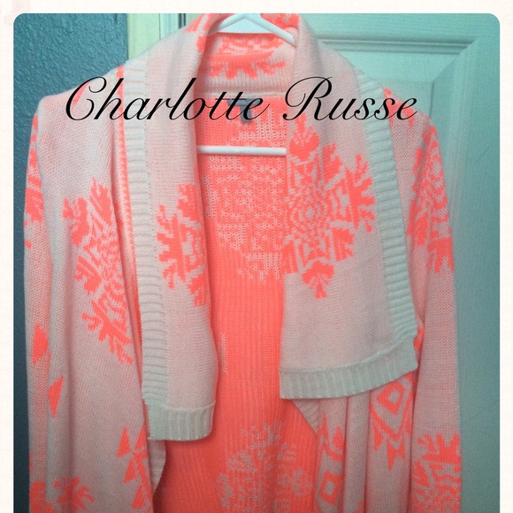 NEW Charlotte Russe pink Aztec cardigan