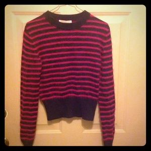 Striped angora-blend sweater by Michael Kors.