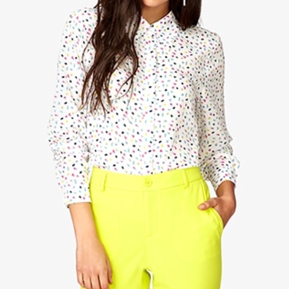 Geo Print Cutout Shirt