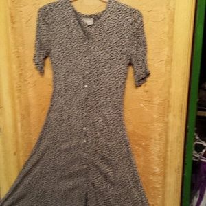 Long button down rayon dress